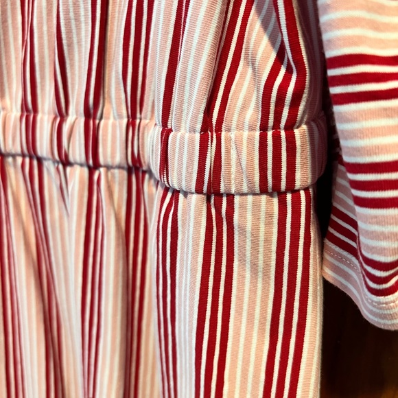 NWT Matilda Jane Cottage Core Red Stripe Puff Sleeve Pocket Midi Dress Large MJC - Picture 7 of 9
